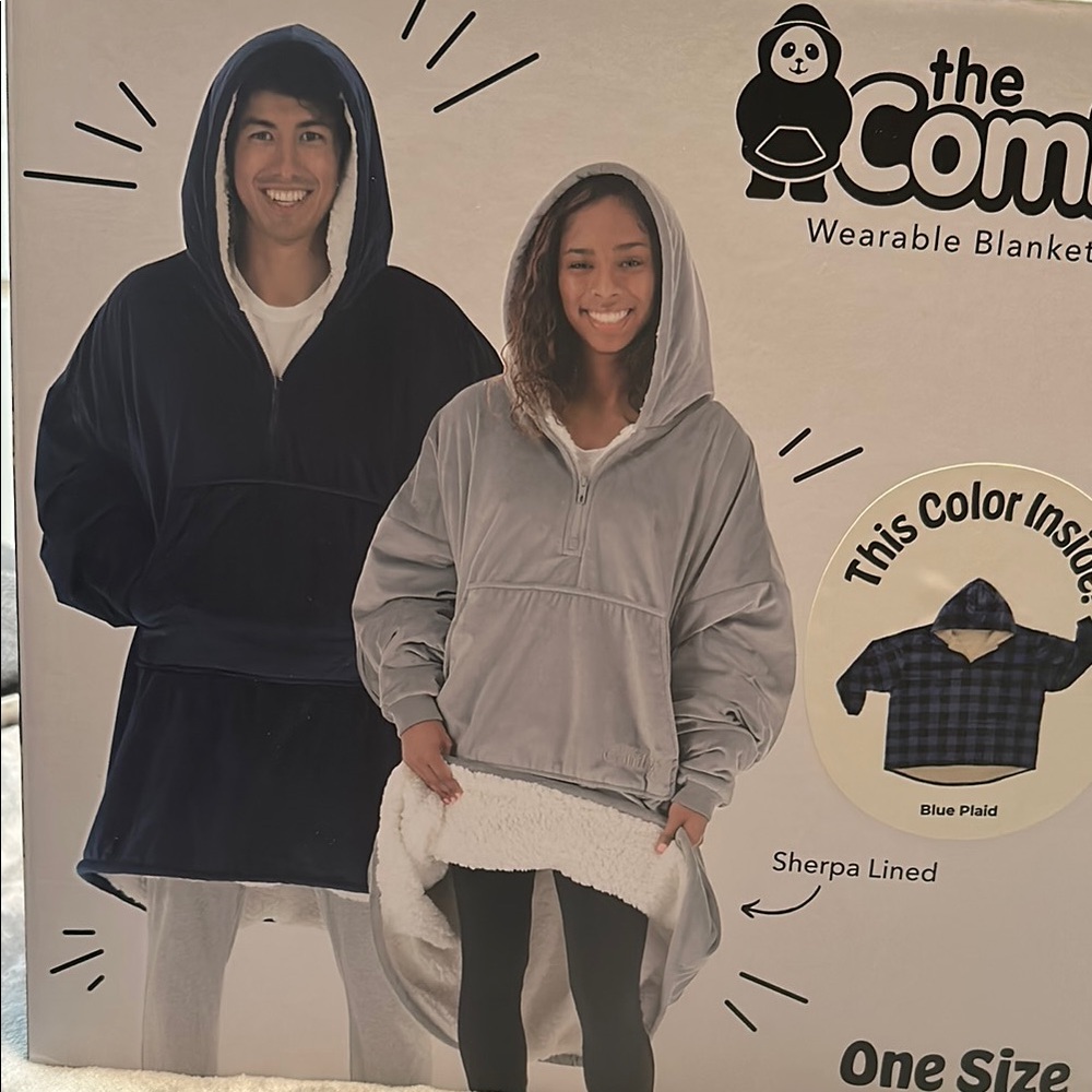 Wearable Blanket Hoodie - Black and Gray